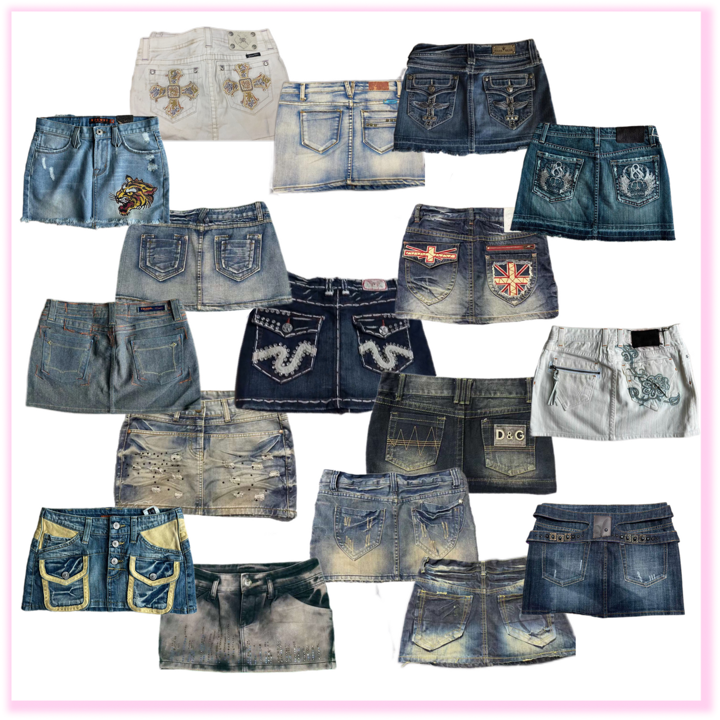 *10% OFF at Checkout* Denim Mini-Skirt Y2K Vintage Wholesale Bundle