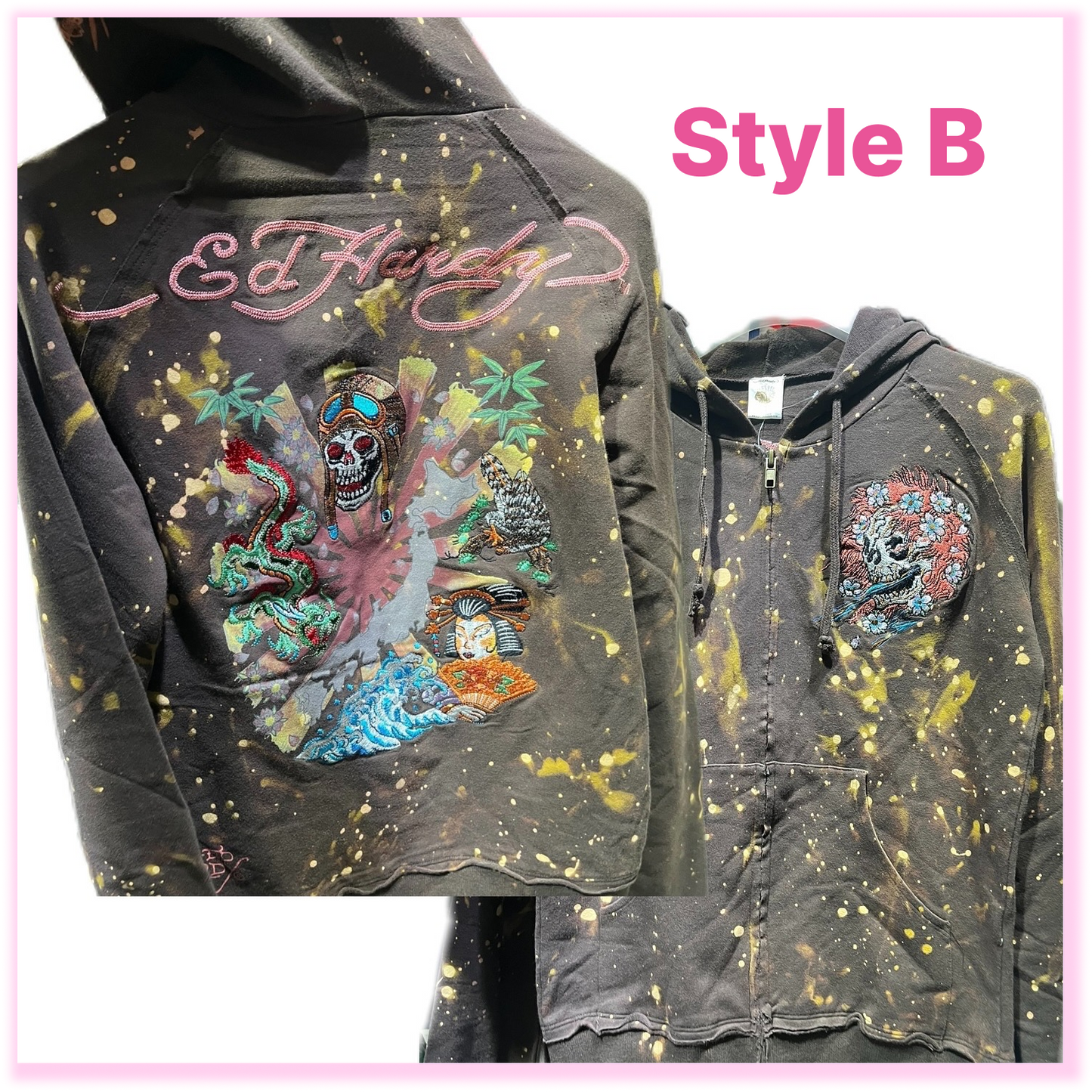 Vintage Ed Hardy Embroidery Hoodies Wholesale Bundle - 3 Pieces