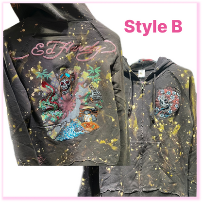 Vintage Ed Hardy Embroidery Hoodies Wholesale Bundle - 3 Pieces