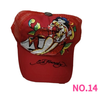 Vintage Ed Hardy Embroidery Hats Wholesale Bundle - 10 Pieces