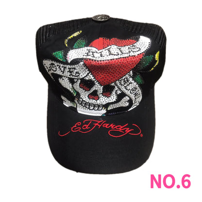 Vintage Ed Hardy Embroidery Hats Wholesale Bundle - 10 Pieces